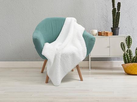 Manta Lino Borreguillo Poli&eacute;ster Vis&oacute;n Sublimaci&oacute;n (Blanco total, 76*101cm/30"x 40")