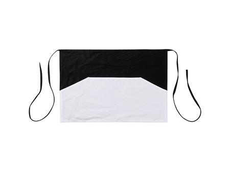 Delantal Adulto Negro con Bolsillo Blanco en Forma de T(41*60cm)