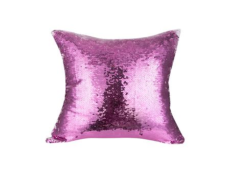 Funda Coj&iacute;n Lentejuelas (Blanco con Morado)