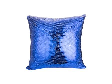 Funda Coj&iacute;n Lentejuelas (Azul Oscuro con Blanco, 40*40cm)