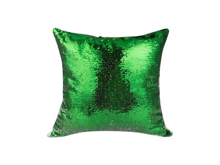 Funda Coj&iacute;n Lentejuelas (Blanco con Verde)