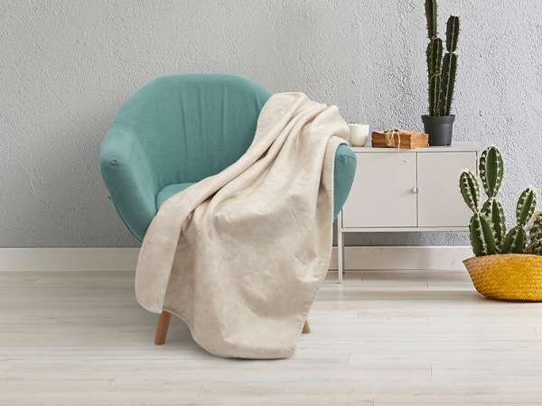 Manta Piel Forro Polar Sublimaci&oacute;n (Blanco/Beige, 127*152cm/50"x 60")