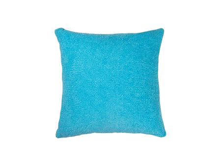 Funda Coj&iacute;n Cuadrada Felpa Mezclada (Blanco con Azul Claro, 40*40cm)