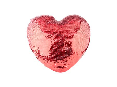 Coj&iacute;n Coraz&oacute;n Lentejuelas (Rojo con Blanco, 39*44cm)